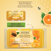 Load image into Gallery viewer, NATURAL HONEY GLYCERIN REGULAR BAR SOAP, 3 X 85 g
