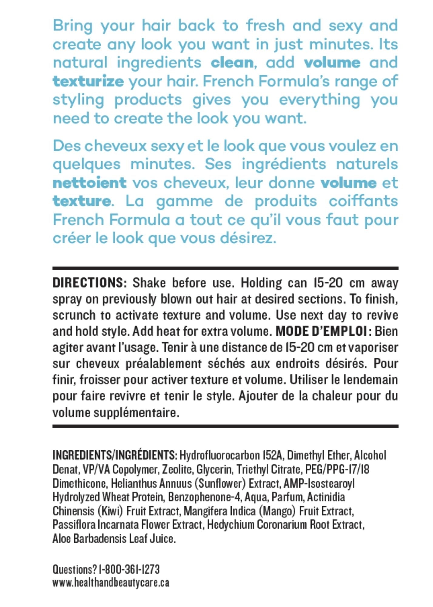 FRENCH FORMULA® - 3 IN 1 TEXTURIZING DRY SHAMPOO, 282 ml