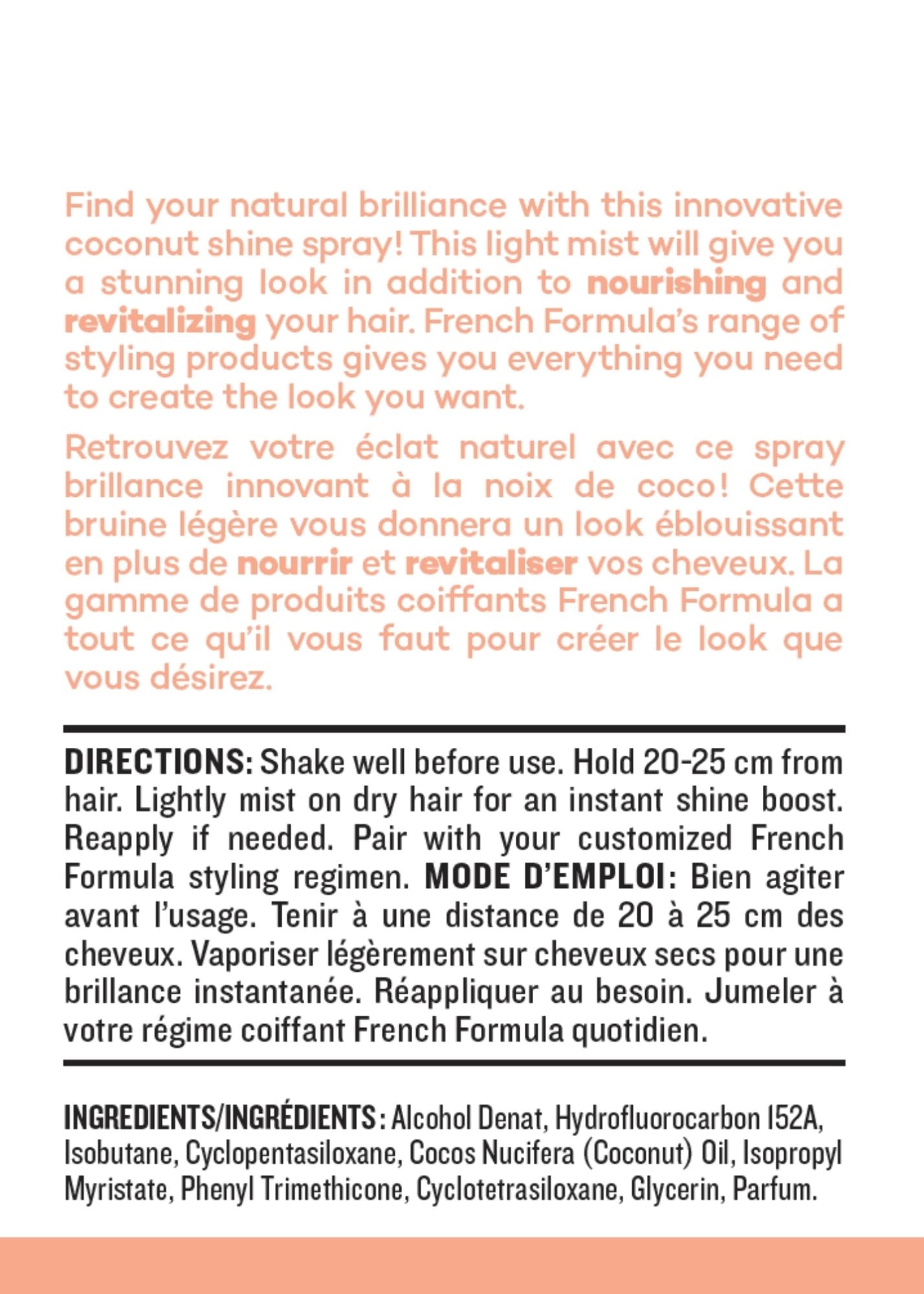 FRENCH FORMULA® - COCONUT SHINE SPRAY, 142 ml