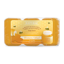 Load image into Gallery viewer, NATURAL HONEY GLYCERIN REGULAR BAR SOAP, 3 X 85 g
